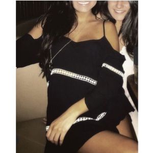 Blouse Boho Black off the shoulder Blouse Francesca Boutique Size S